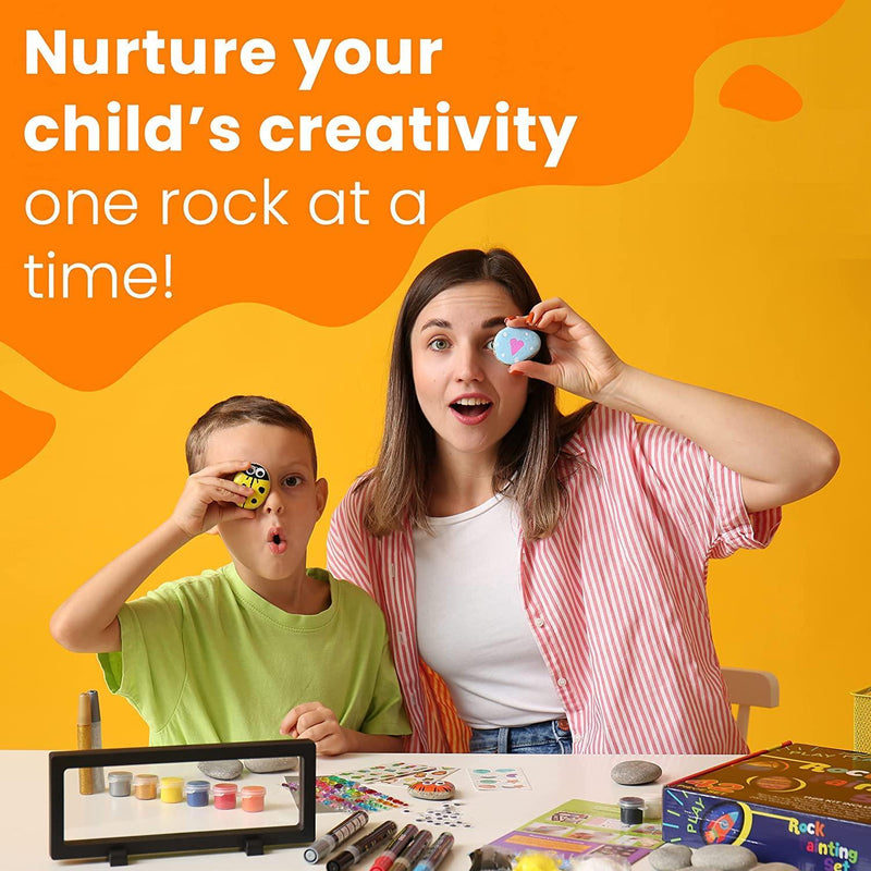 Rock Painting Kit for Adults and Kids - Kids Painting Kit with Rock Pa